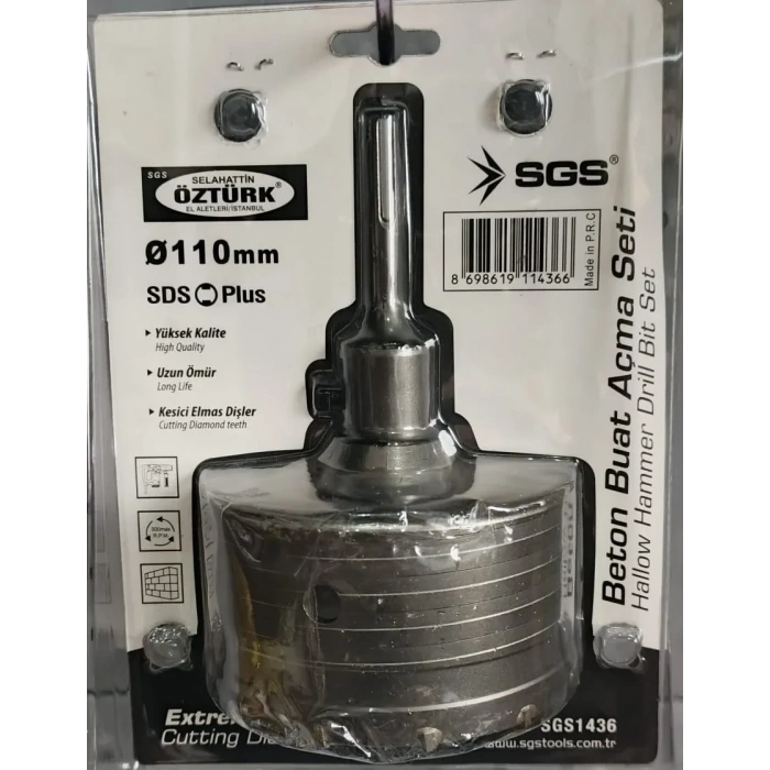 SGS BETON BUAT AÇMA ADAPTÖRLÜ SET 110MM SGS1436