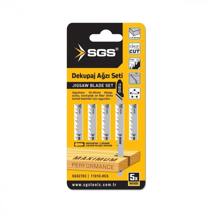 SGS DEKUPAJ AĞZI AHŞAP T101D 5 Lİ SET