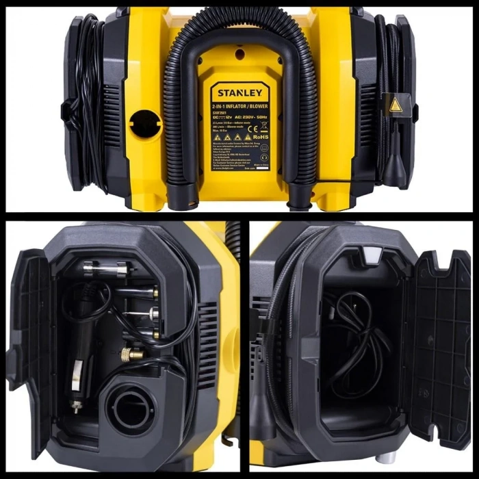 STANLEY SXIF3501 12Volt/220Volt 150 PSI Dijital Basınç Göstergeli Lastik & Yatak Şişirme Pompası + Led Lamba