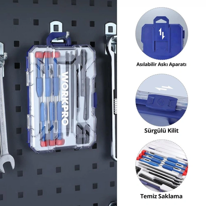 WORKPRO WP200531 12 Parça CR-V Elektronikçi Hassas Profesyonel Onarım Seti