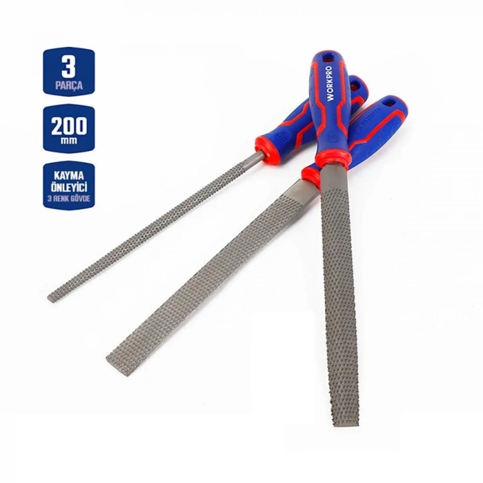 WORKPRO WP201703 3 Parça 200mm Profesyonel Ahşap Törpü Seti