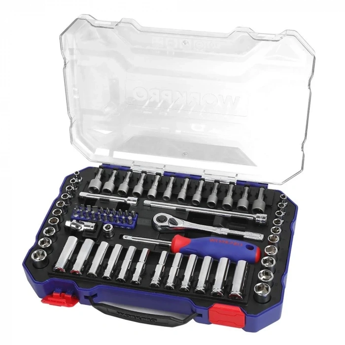 WORKPRO WP202522 1/4’ Metrik/İnç 70 Parça Cr-V Profesyonel Lokma Takımı