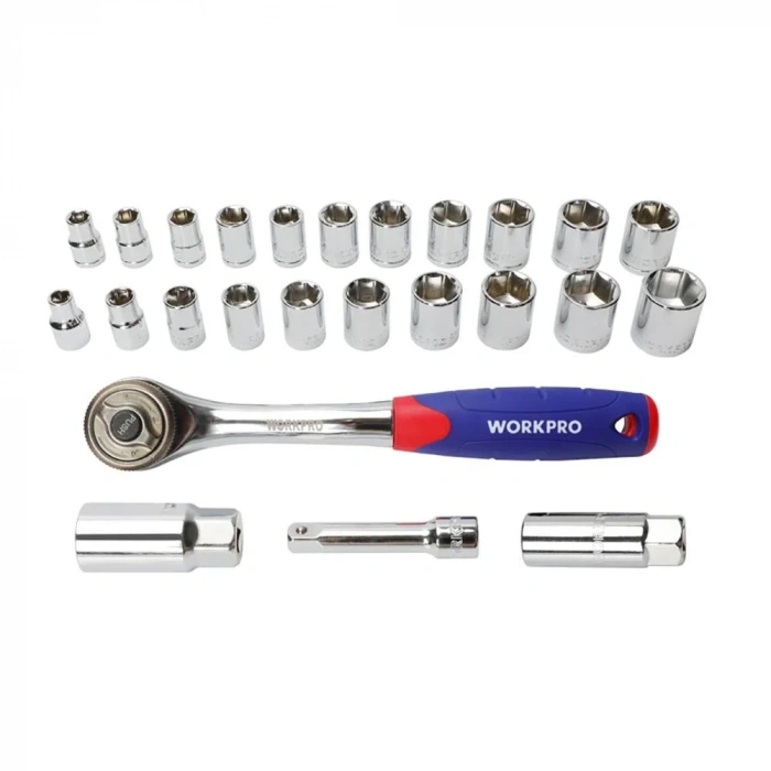 WORKPRO WP202528 3/8’’ Metrik/İnç 32 Parça Cr-V Profesyonel Lokma ve Kombine Anahtar Takımı