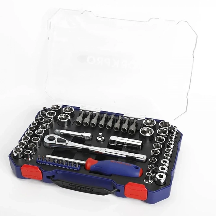 WORKPRO WP202566 1/4’ 3/8’’ Metrik/İnç 63 Parça Cr-V Profesyonel Lokma Takımı
