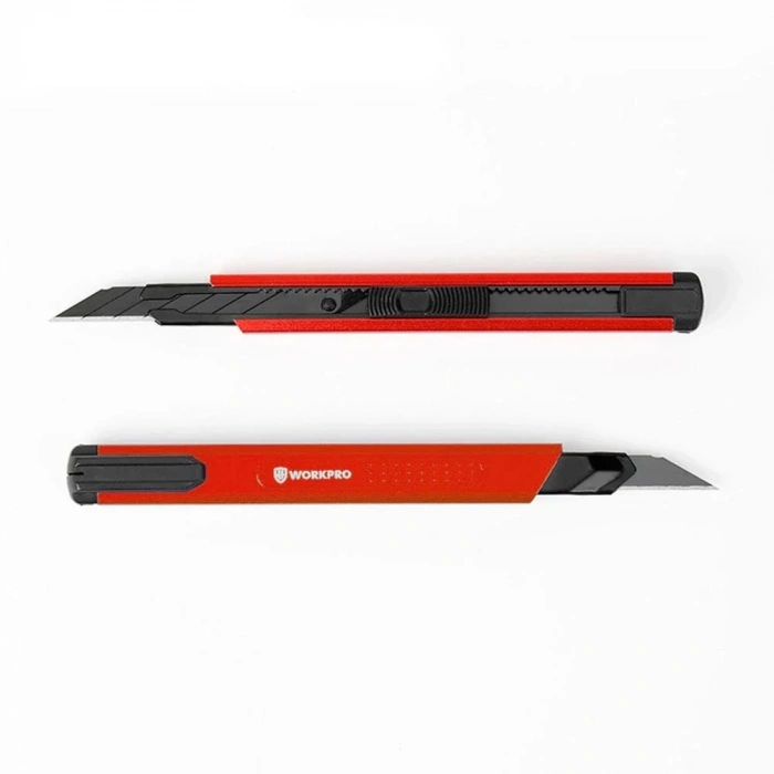 WORKPRO WP212020 9MM Alüminyum Kasa Cep Askılı Maket Bıçağı (KIRMIZI)