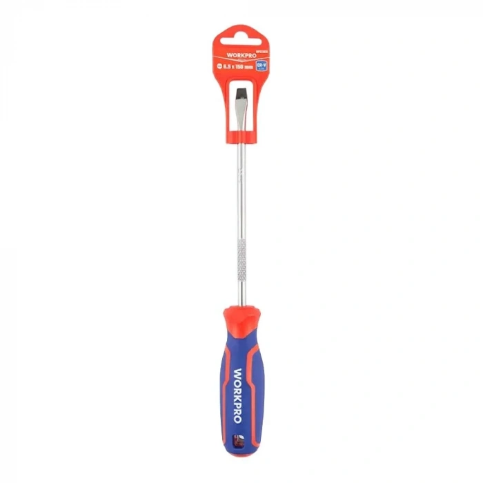 WORKPRO WP221020 6.5x150mm CR-V Manyetik Profesyonel Düz Tornavida