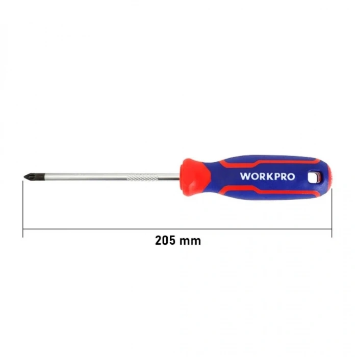 WORKPRO WP221037 PZ2x100mm CR-V Manyetik Profesyonel Yıldız Tornavida