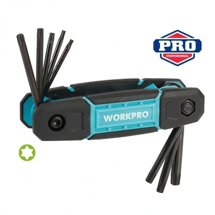WORKPRO WP222030 8 Parça CR-V Çakı Tipi Torx Profesyonel Allen Anahtar Takımı