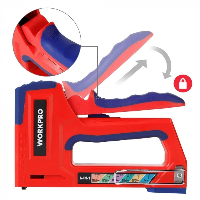 WORKPRO WP223002 6 IN 1 Profesyonel 6-14mm Mekanik Zımba ve 15mm Çivi Tabancası