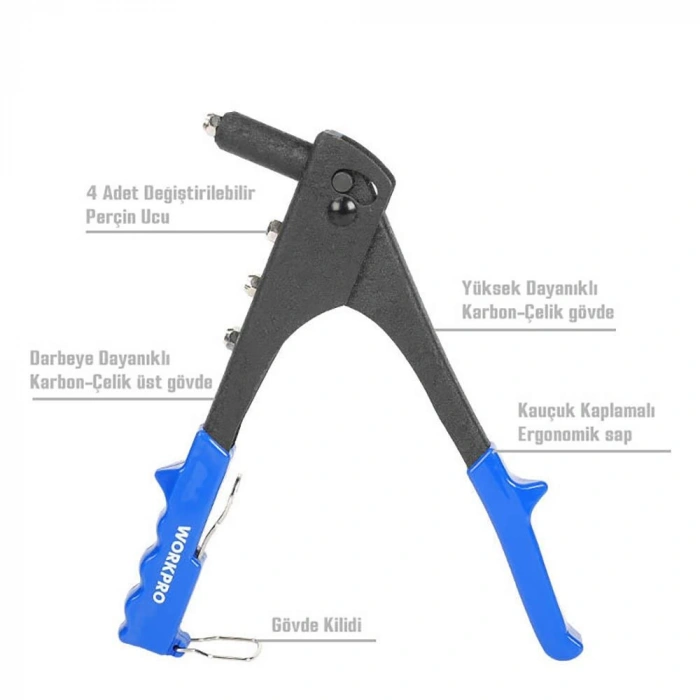 WORKPRO WP225005 4 IN 1 2.4-4.8mm Profesyonel Perçin Tabancası