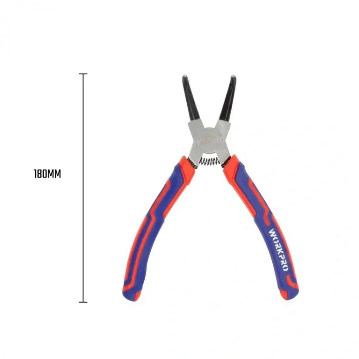 WORKPRO WP231153 180MM Cr-V Eğri Uçlu Yaylı Profesyonel Dış Segman Pensesi