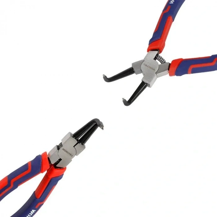 WORKPRO WP231153 180MM Cr-V Eğri Uçlu Yaylı Profesyonel Dış Segman Pensesi