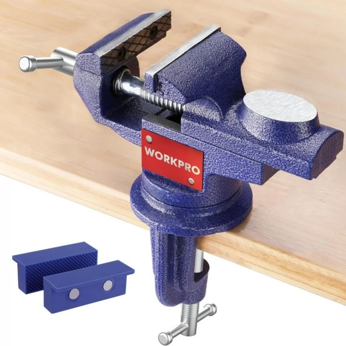 WORKPRO WP233010 65mm 360° Döner Tabanlı Örslü Profesyonel Mini Tezgâh Mengene