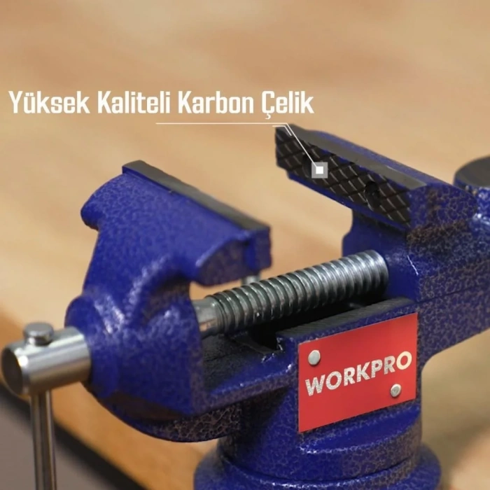 WORKPRO WP233010 65mm 360° Döner Tabanlı Örslü Profesyonel Mini Tezgâh Mengene