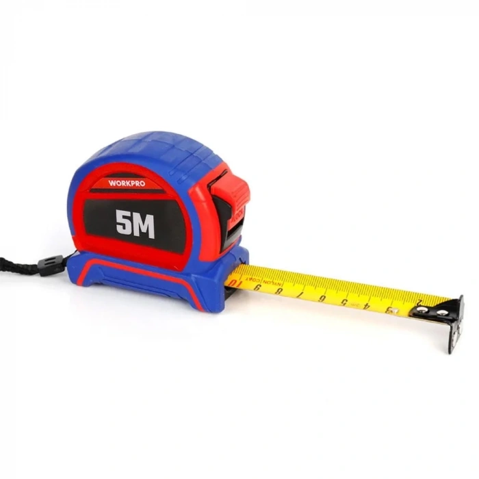 WORKPRO WP261041 5Mx25mm Naylon Kaplama Sarı Çift Taraflı Manyetik Çelik Şerit Metre