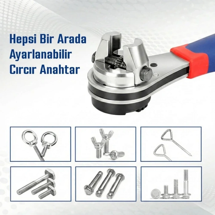 WORKPRO WP272063 7-22mm CR-V Profesyonel Ayarlanabilir 200mm Cırcır Anahtar