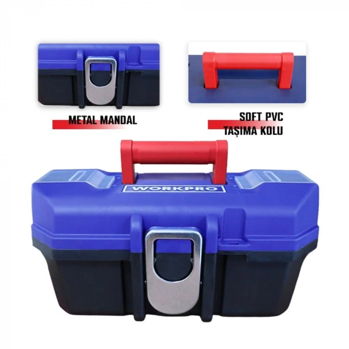 WORKPRO WP283021 13’’ Metal Kilitli Plastik Takım Çantası