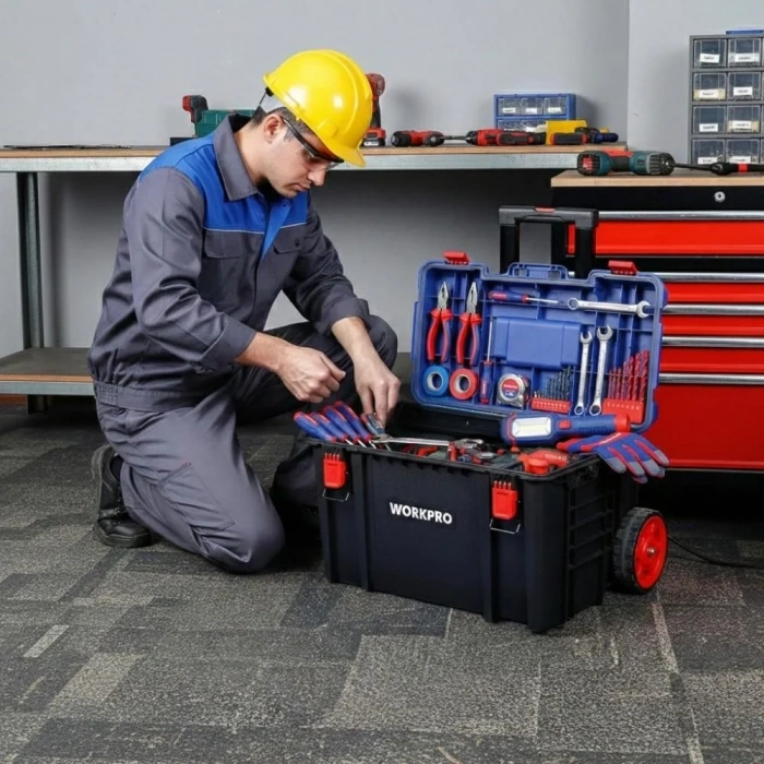 WORKPRO WP283032 54Lt 56x44,2x50cm Tekerlekli Kilitli Profesyonel Takım Çantası