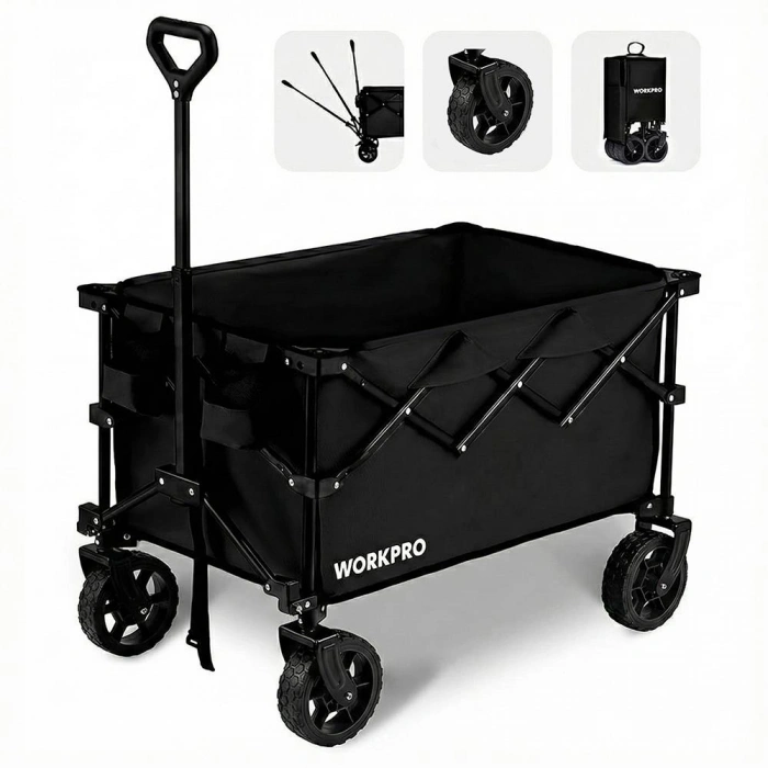 WORKPRO WP285015 80Kg 4 Tekerli Katlanabilir Ağır Hizmet Taşıma Arabası