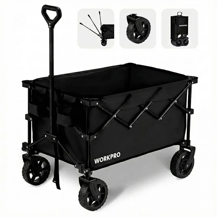 WORKPRO WP285015 80Kg 4 Tekerli Katlanabilir Ağır Hizmet Taşıma Arabası