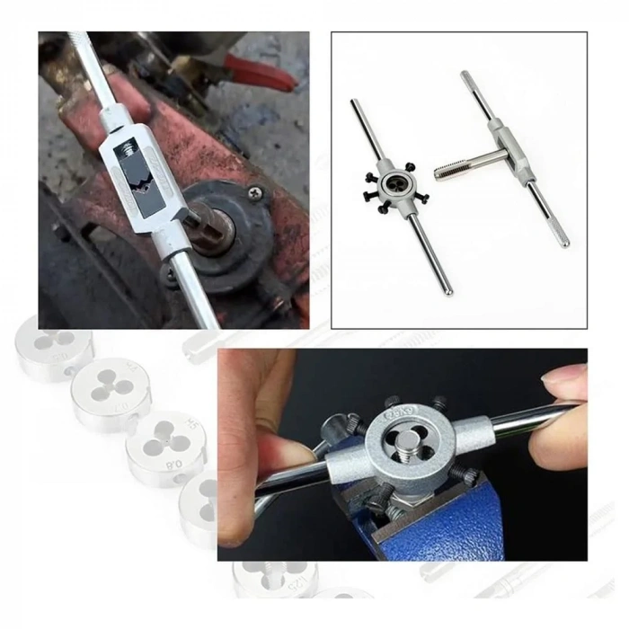 WORKPRO WP309008 32 Parça Profesyonel Metrik Kılavuz ve Pafta Takımı Diş Açma Seti