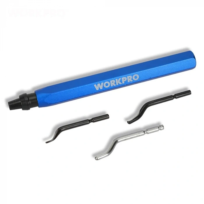 WORKPRO WP309010 Profesyonel Çapak Temizleme Kalemi + 3 Parça Bıçak