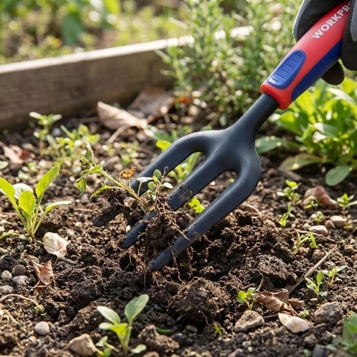 WORKPRO WP331027 290x82mm Çelik Profesyonel Mini Bahçe Çatalı