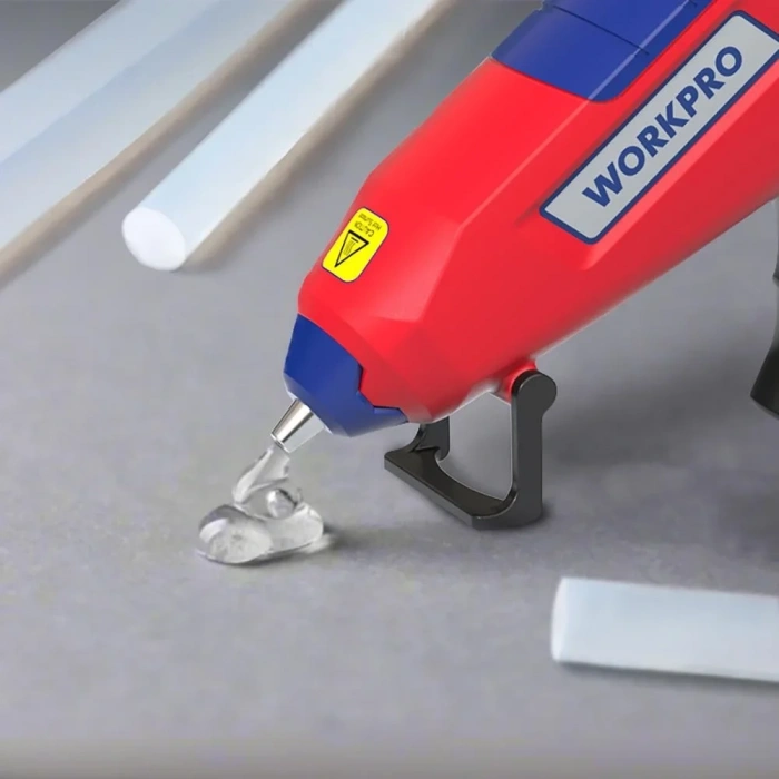 WORKPRO WP432002 11x200mm Sıcak Silikon Tabancası İçin 50 Adet Şeffaf Yedek Silikon/Mum