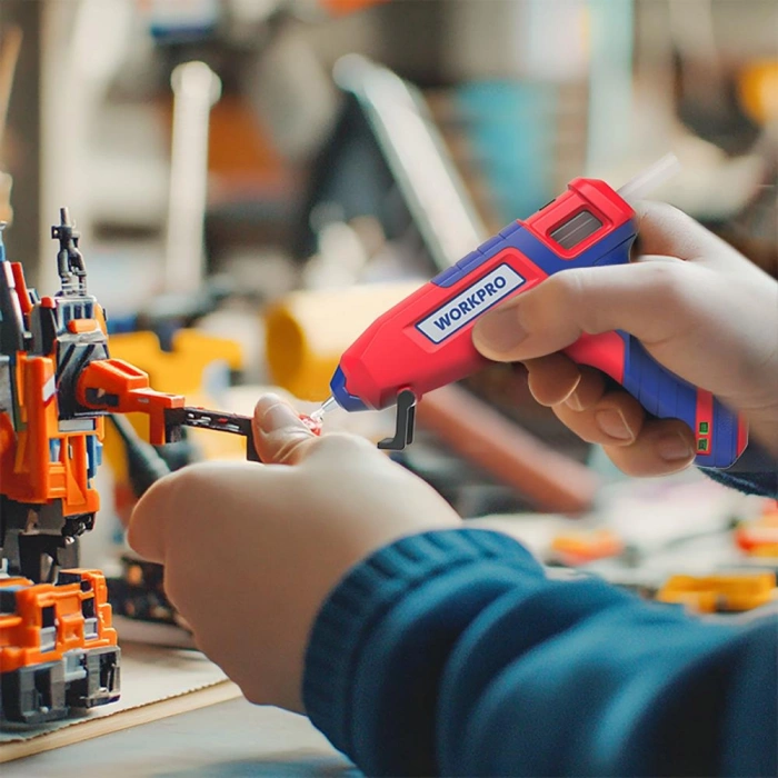 WORKPRO WP432002 11x200mm Sıcak Silikon Tabancası İçin 50 Adet Şeffaf Yedek Silikon/Mum