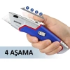 WORKPRO WP213012 Ağır Hizmet Alüminyum Gövde Geri Çekilebilir Rötuş Maket Bıçağı + 4 Adet Yedek Bıçak