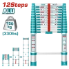 ALÜMİNYUM TELESKOPİK 12 BASAMAK MERDİVEN