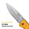 CAT DA980006 Kemer Askı Kancalı Katlanabilir 20CM Paslanmaz Çelik Sarı Kamp Çakısı