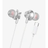 Linktech H341 Mikrofonlu Kulak İçi Tip-C Kablolu Kulaklık Beyaz