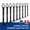 WORKPRO WP202602 8-19mm 9 Parça CR-V Profesyonel Cırcır Kombine Anahtar Takımı + Bez Taşıma Kılıfı