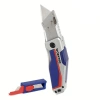 WORKPRO WP211012 Ağır Hizmet Alüminyum Gövde Katlanır Rötuş Maket Bıçağı + 10 Adet Yedek Bıçak