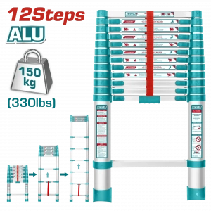 ALÜMİNYUM TELESKOPİK 12 BASAMAK MERDİVEN
