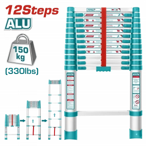 ALÜMİNYUM TELESKOPİK 12 BASAMAK MERDİVEN