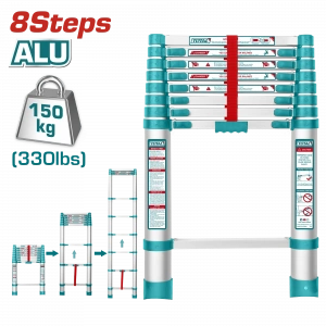ALÜMİNYUM TELESKOPİK 8 BASAMAK MERDİVEN