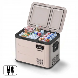 Coolist CLK50D 12/24V/220Volt 49 Litre Çift Bölmeli Outdoor Kompresörlü Bluetooth Bağlantılı Oto Buzdolabı
