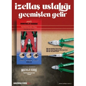 İzeltaş 13000005314 Nostalji Serisi Kraft Pense Seti 3 Parça