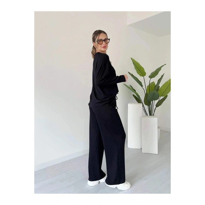 Kollu modal takım siyah