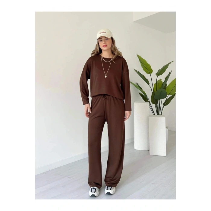 Kollu modal takım kahve