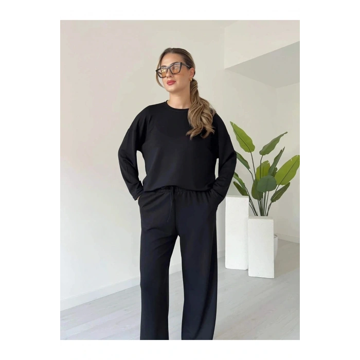 Kollu modal takım siyah