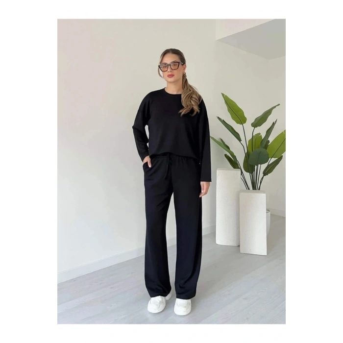 Kollu modal takım siyah