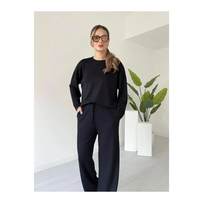 Kollu modal takım siyah