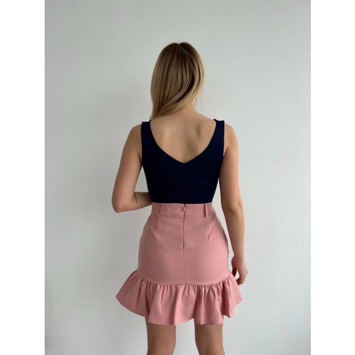 Altı fırfırlı etek pudra s24817