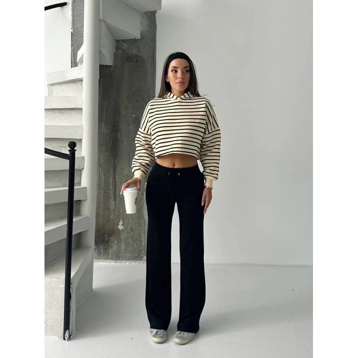 Fit comfort siyah salaş pantolon A6011