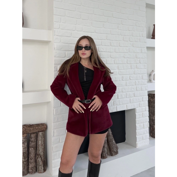 Fok ceket premıum kalite bordo st255860