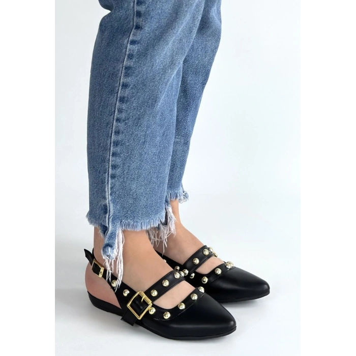 Jorwi Siyah Cilt Babet Ayakkabı