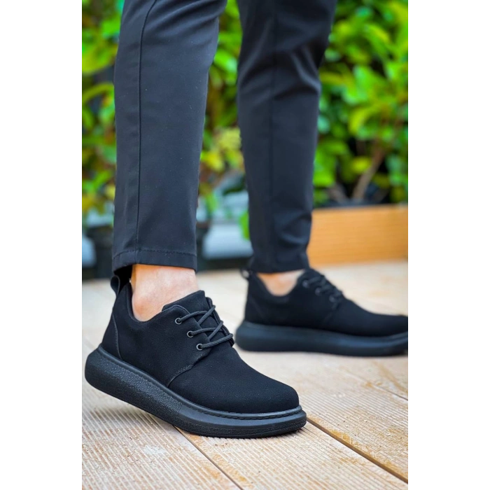 KB-003 Kuback Siyah Süet Siyah Taban Bağcıklı  Günlük Erkek  Ayakkabı
